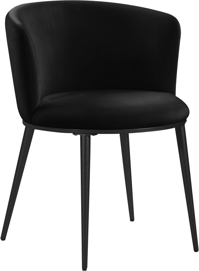 Meridian Furniture - Skylar Velvet Dining Chair Set Of 2 In Black - 966Black-C