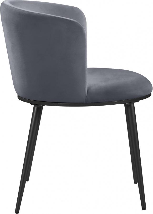 Meridian Furniture - Skylar Velvet Dining Chair Set Of 2 In Grey - 966Grey-C