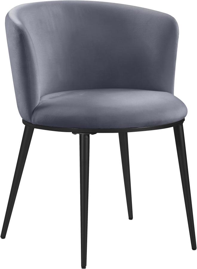 Meridian Furniture - Skylar Velvet Dining Chair Set Of 2 In Grey - 966Grey-C