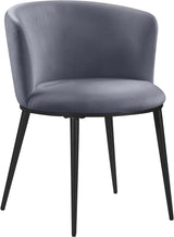 Meridian Furniture - Skylar Velvet Dining Chair Set Of 2 In Grey - 966Grey-C