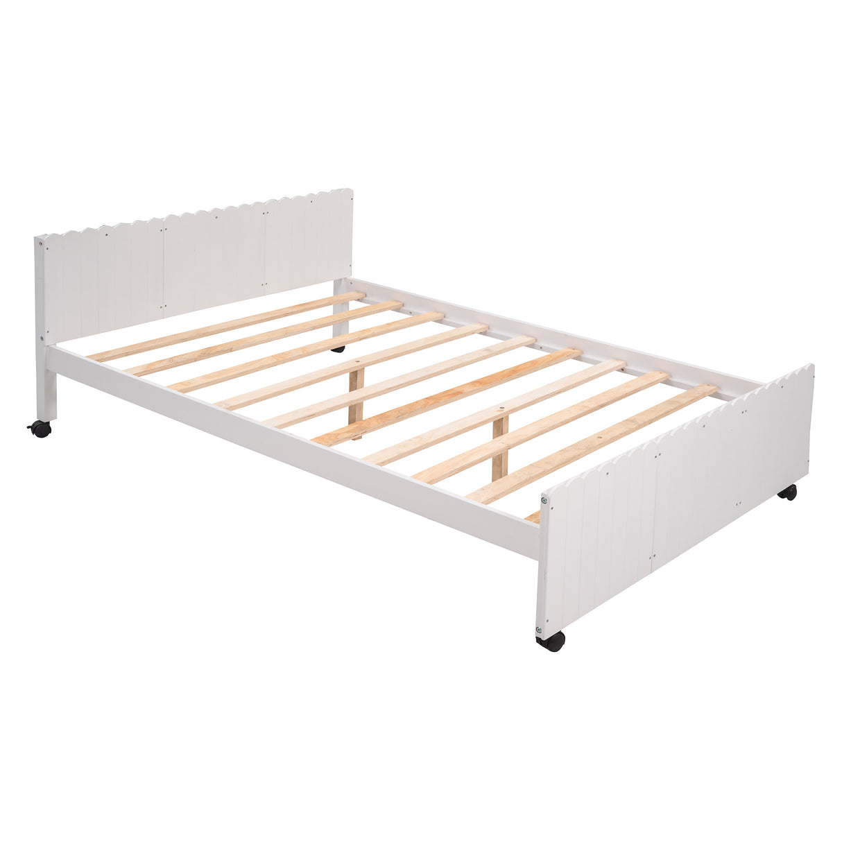 Stairway Twin Over Full Bunk Bed, House Bed with Two Shelves and Seven Drawers,White - Home Elegance USA