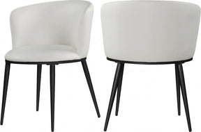 Skylar Faux Leather Dining Chair Set Of 2 In White - 966White-C | Meridian