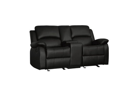 Homelegance - Clarkdale Black Double Glider Reclining Love Seat With Center Console - 9928Blk-2