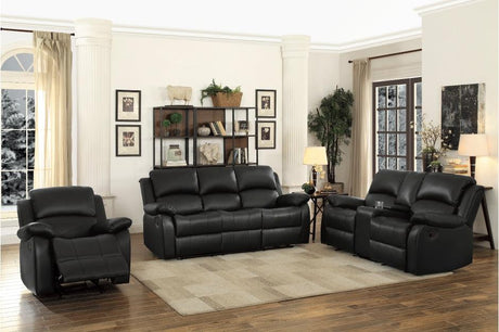 Homelegance - Clarkdale Black 3 Piece Living Room Set - 9928Blk-3-2-1