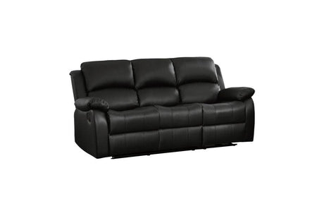 Homelegance - Clarkdale Black Double Reclining Sofa With Center Drop-Down Cup Holders - 9928Blk-3