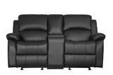 Homelegance - Clarkdale Black Double Glider Reclining Love Seat With Center Console - 9928Blk-2