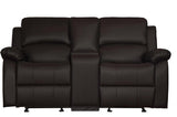 Homelegance - Clarkdale Dark Brown Double Glider Reclining Love Seat With Center Console - 9928Dbr-2