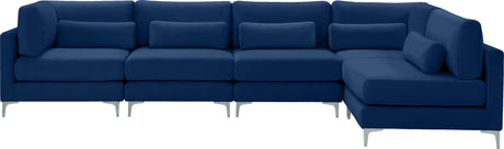 Julia - Modular Sectional 5 Piece - Navy - Home Elegance USA