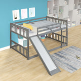 Full over Full  bunk bed with Slide - Home Elegance USA