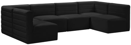 Quincy - Modular Sectional 6 Piece - Black - Fabric - Home Elegance USA