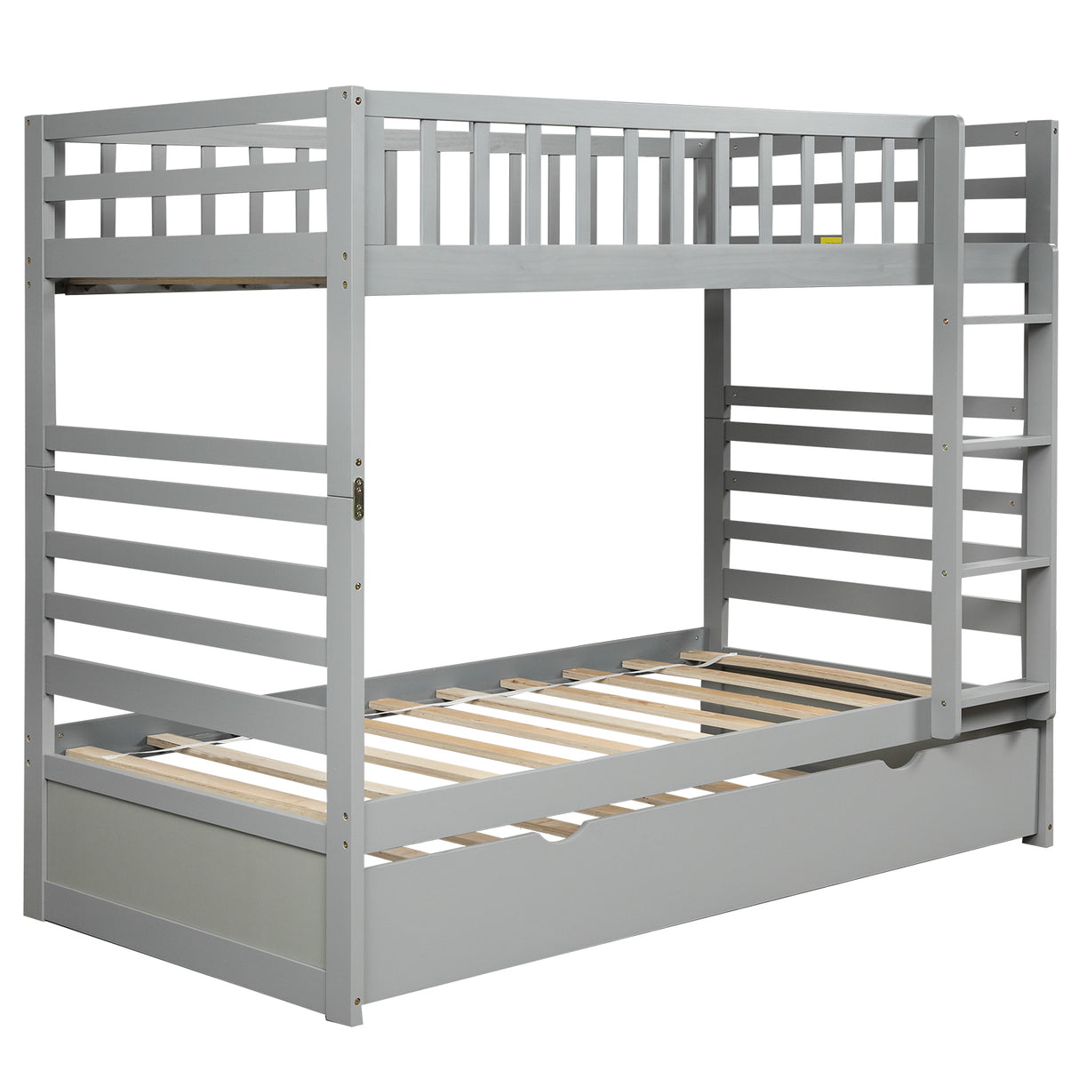 Orisfur. Twin Bunk Beds for Kids with Safety Rail and Movable Trundle bed