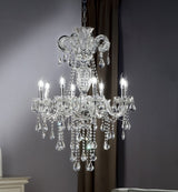 37" In Eilish Silver Crystal 8 - Led Light Chandelier | Home Elegance USA