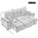 Reversible Sleeper Sectional Sofa Bed with Side Shelf and 2 Stools,Pull-Out L-Shaped Sofa Bed,Corner Sofa-Bed with Storage Chaise Left/Right Hande for Living Room,Blue Black - Home Elegance USA