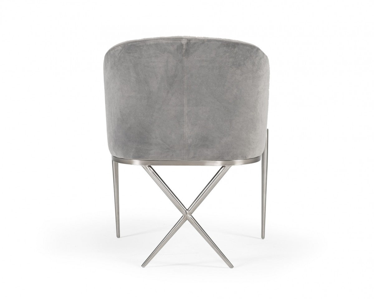 Modrest Mancos Modern Grey Velvet Accent Chair - Home Elegance USA