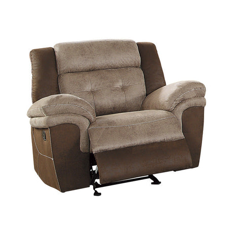 Homelegance - Chai Glider Reclining Chair In Two-Tone Brown - 9980-1