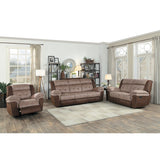 Homelegance - Chai Double Reclining Loveseat In Two-Tone Brown - 9980-2