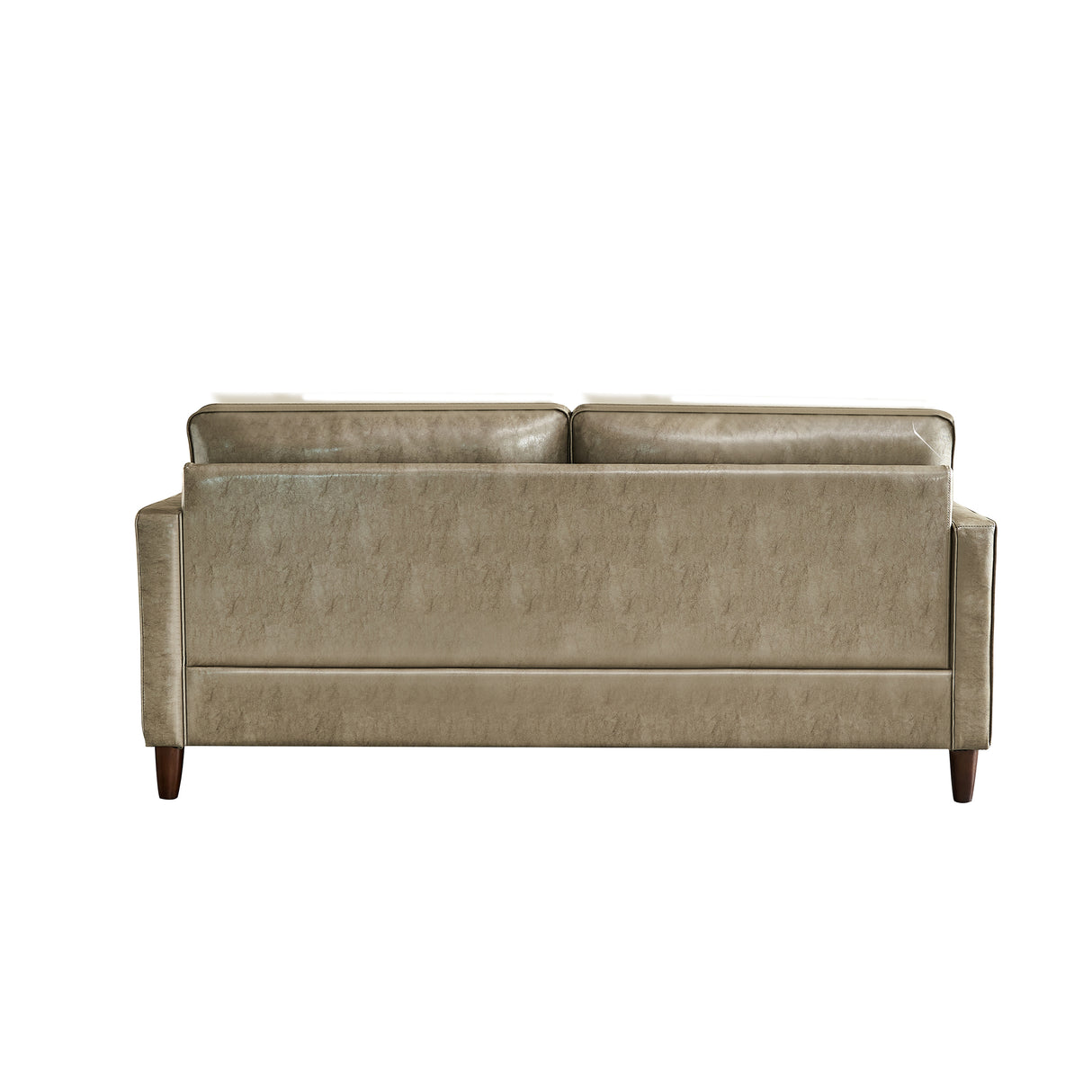 Modern Mid-Century Vegan Leather Sofa （Khaki） - Home Elegance USA