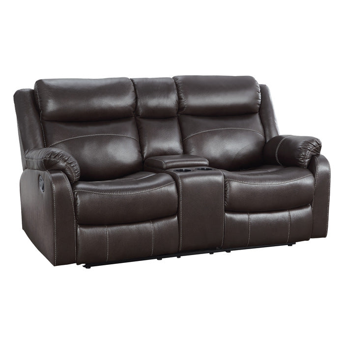 Homelegance - Yerba 2 Piece Double Lay Flat Reclining Sofa Set In Dark Brown - 9990Db-3-2