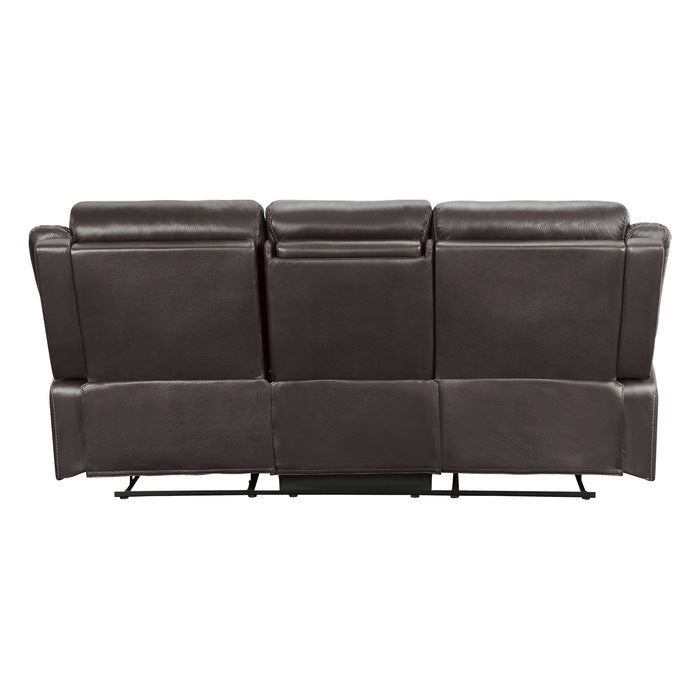Homelegance - Yerba Double Lay Flat Reclining Sofa In Dark Brown - 9990Db-3