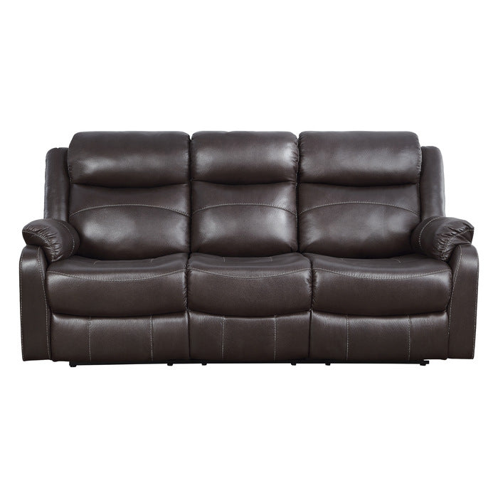 Homelegance - Yerba Double Lay Flat Reclining Sofa In Dark Brown - 9990Db-3