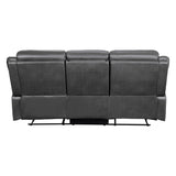 Homelegance - Yerba Double Lay Flat Reclining Sofa In Dark Grey - 9990Gy-3