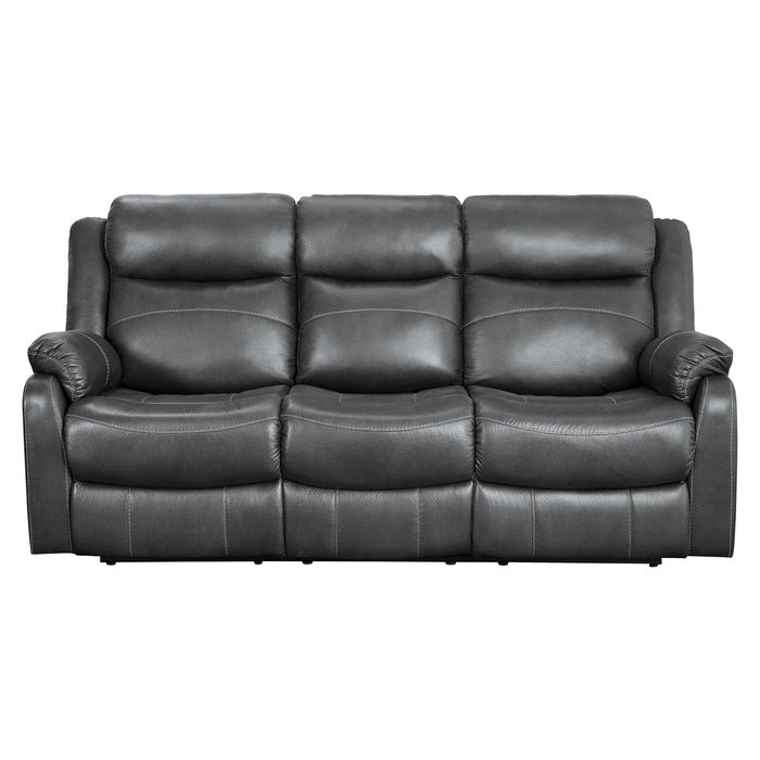 Homelegance - Yerba Double Lay Flat Reclining Sofa In Dark Grey - 9990Gy-3