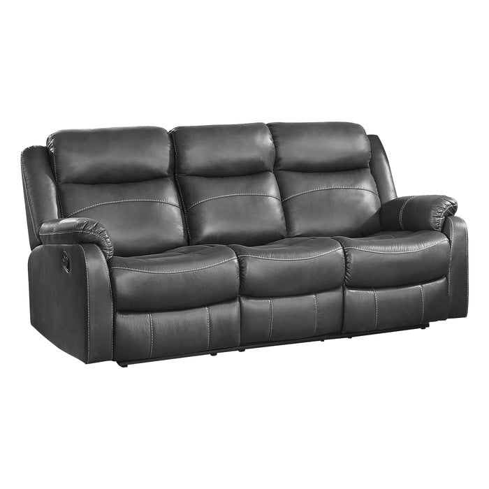 Homelegance - Yerba Double Lay Flat Reclining Sofa In Dark Grey - 9990Gy-3