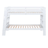 Twin over Twin Bunk Bed with Shelves and Built-in Ladder,  White (Expected Arrival Time:8.10) - Home Elegance USA