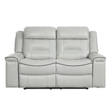 Darwan Double Lay Flat Reclining Loveseat In Light Grey 9999Gy - 2 | Homelegance | Home Elegance USA