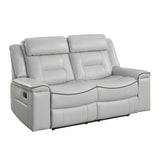Darwan Double Lay Flat Reclining Loveseat In Light Grey 9999Gy - 2 | Homelegance | Home Elegance USA