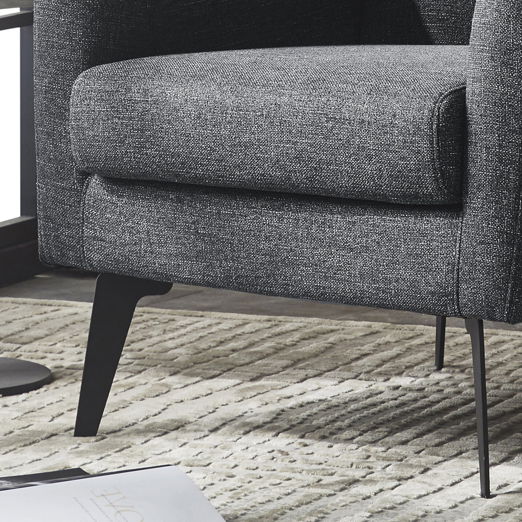 Divani Casa Bannack Modern Dark Grey Fabric Lounge Chair - Home Elegance USA