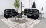 Motion Sofa And Loveseat Set - Black - Home Elegance USA