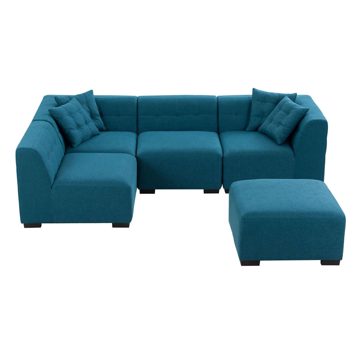 Sectional Sofa with Removable Ottoman Green - Home Elegance USA