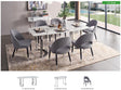 131 Silver Marble 8 Piece Dining Room Set W-1Ext In Silver - 131Diningtabless-8Set | ESF