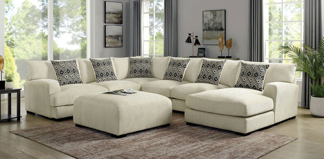 Kaylee - U-Shaped Sectional Right Side - Beige - Home Elegance USA