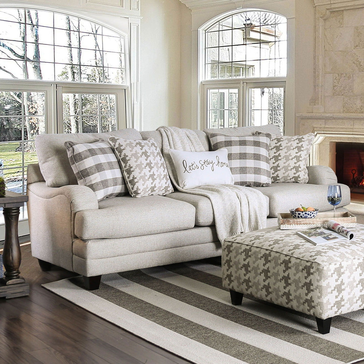 Christine - Sofa & Loveseat - Light Gray - Home Elegance USA