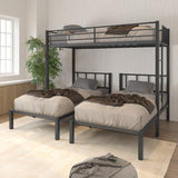 Triple twin bunk bed, can be separated into 3 twin beds - Home Elegance USA