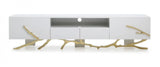 Vig Furniture - Modrest Legend Modern White & Gold Tv Stand - Vgvctv8111-Whtgld