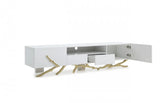 Vig Furniture - Modrest Legend Modern White & Gold Tv Stand - Vgvctv8111-Whtgld