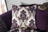 Emilia - Sofa & Loveseat - Purple / Silver - Home Elegance USA