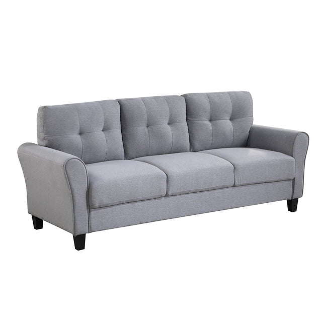 79.9" Modern Living Room Sofa Linen Upholstered Couch Furniture for Home or Office ,Light Grey*Blue,(3 - Seat,Old Sku:WF288519AAC) - WF300332AAC - image - 1