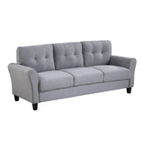 Modern Living Room Sofa Set Linen Upholstered Couch Furniture for Home or Office ,Light Grey-Blue,(1+3-Seat,Old Sku:SG000371AAA) Home Elegance USA