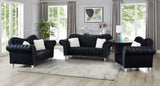Galaxy Home Jessica Living Room Velvet Material Chair Collection in Color Black - Home Elegance USA
