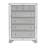 Modern Traditional Style 1pc Bedroom Chest of Drawers Embossed Textural Fronts Silver Finish - Home Elegance USA