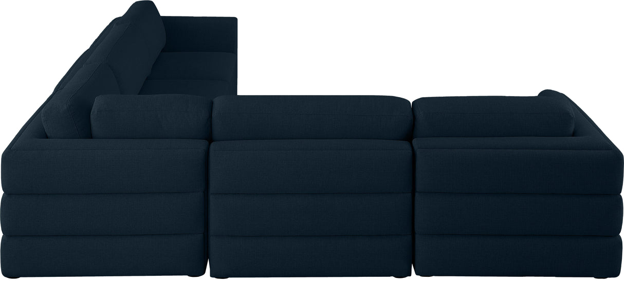 Beckham - Modular Sectional 5 Piece - Navy - Modern & Contemporary - Home Elegance USA