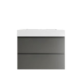 Alice 30" Gray Bathroom Vanity with Sink, Large Storage Wall Mounted Floating Bathroom Vanity for Modern Bathroom, One - Piece White Sink Basin without Drain and Faucet - W1865S00005 - Home Elegance USA - 3