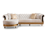 Julia Sectional Made with Velvet Fabric in Beige - Home Elegance USA