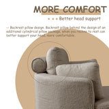 39"W Oversized Swivel Chair with moon storage ottoman for Living Room, Modern Accent Round Loveseat Circle Swivel Barrel Chairs for Bedroom Cuddle Sofa Chair Lounger Armchair, 4 Pillows, Teddy Fabric Home Elegance USA