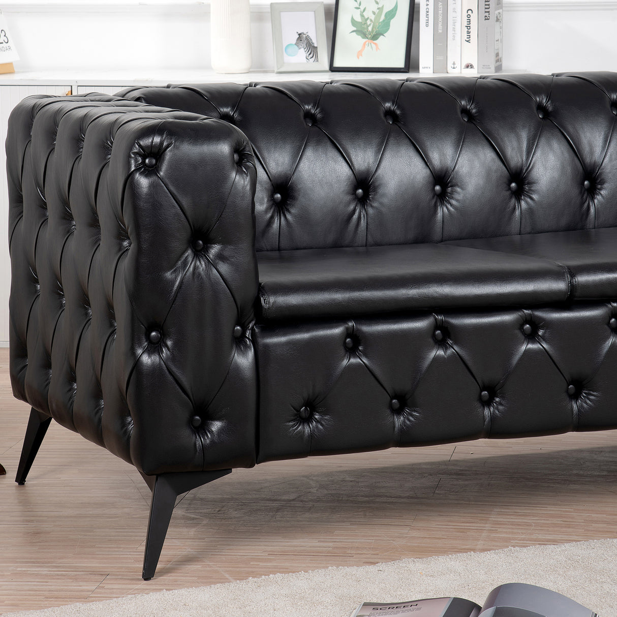 84.06 Inch Width Traditional Square Arm removable cushion 3 seater Sofa - W68041369 - image - 13