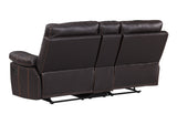 Global United Leather-Air Recliining  Console Loveseat Home Elegance USA